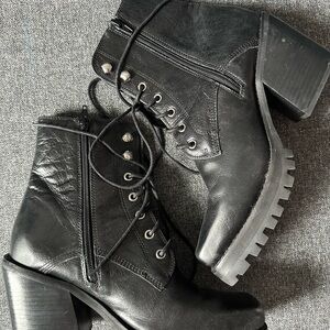 Jeffrey Campbell Black Lace Up Boots